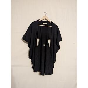 Laurie b sleeveless cardigan vest sweater cashmere black women's large (F8)